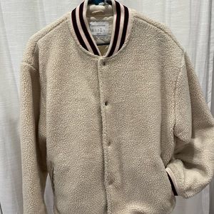 Cream varsity jacket